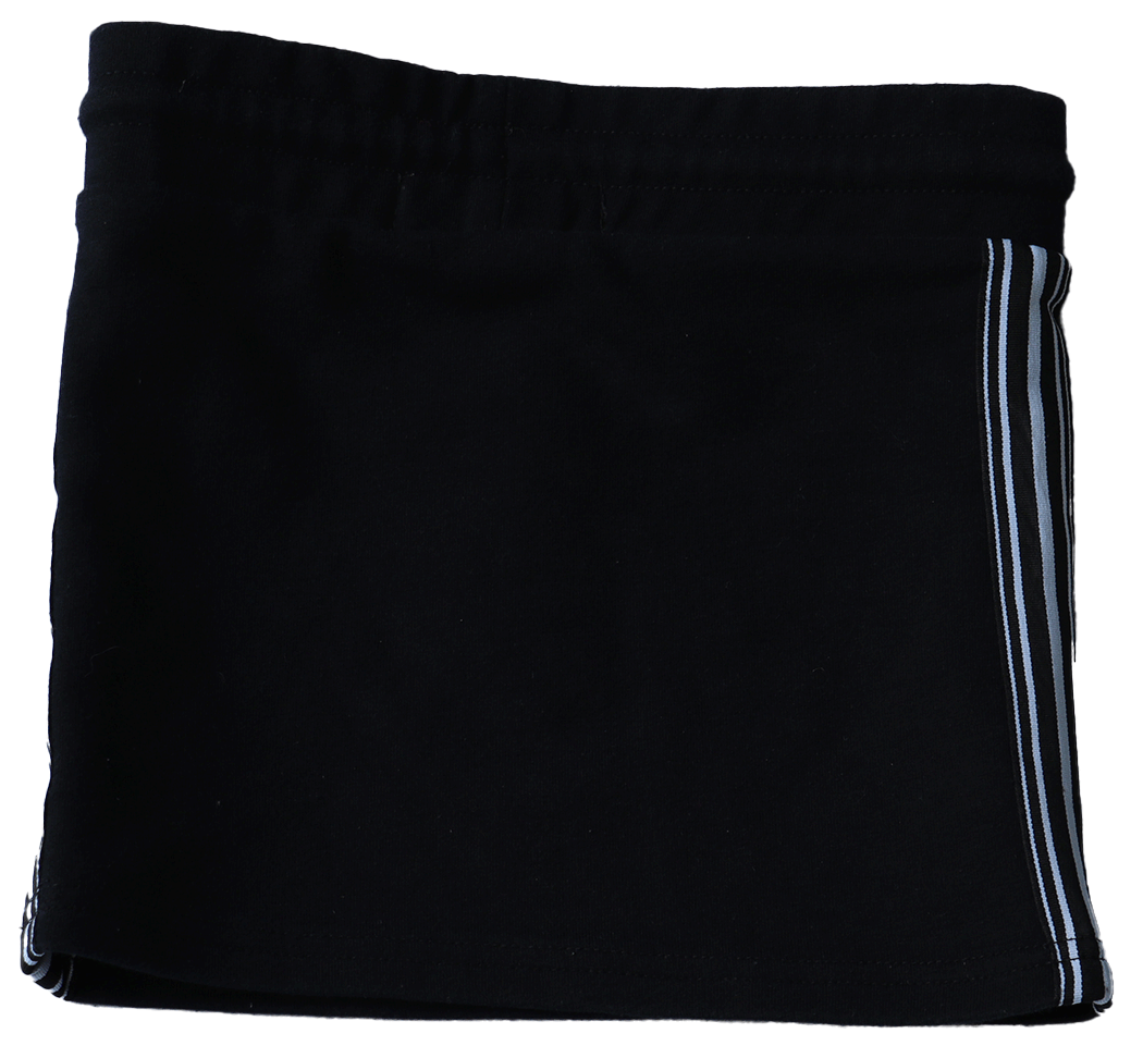Zwart rokje (achterkant) in maat 104 gemaakt van katoen, polyester en elastaan. Hierdoor heeft het een mooie aansluitende pasvorm en beweegt soepel mee.