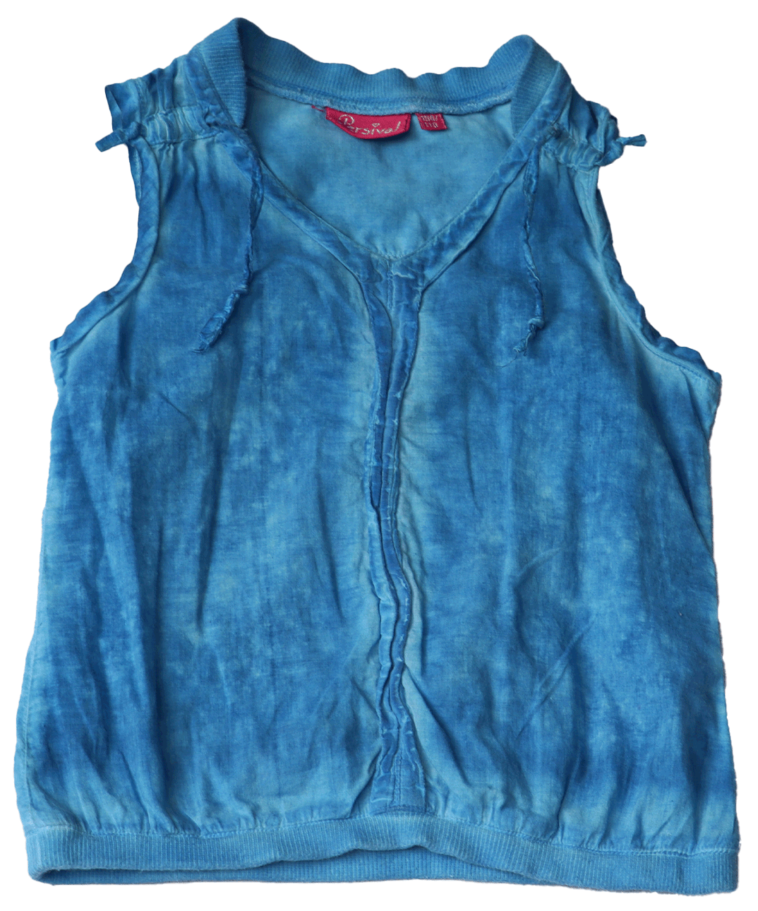 Persival mouwloze blouse in maat 104-110. De body gemaakt van 100% katoen met elastische banden gemaakt van katoen en lycra.