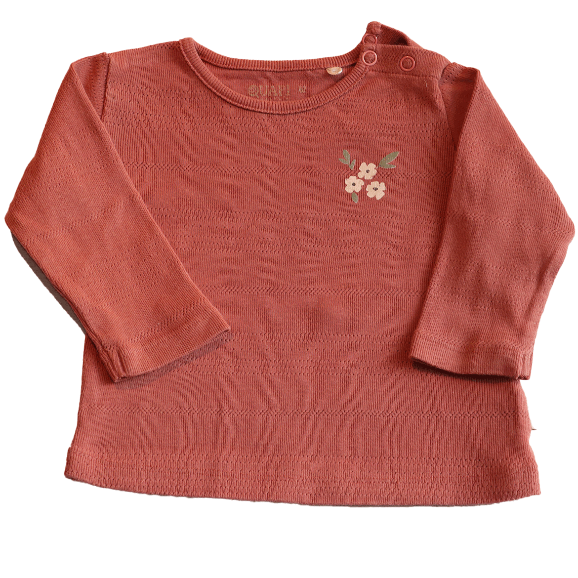 Quapi longsleeve Petra in newborn maat 62 komt uit de spring lijn van Quapi Girl mini en heeft de mooie warme en stijlvolle kleur pink rose.