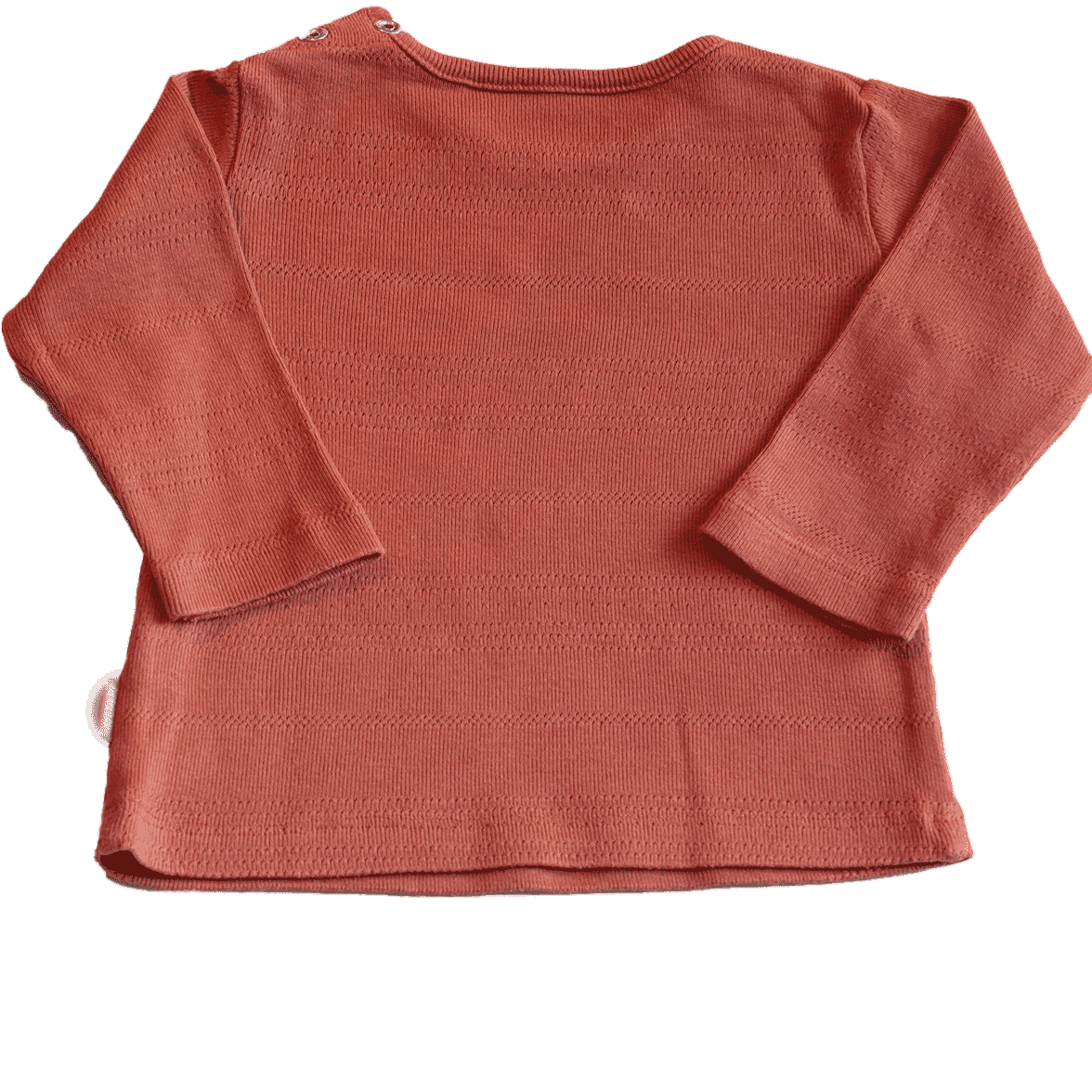 Quapi longsleeve Petra (achterkant) in newborn maat 62 komt uit de spring lijn van Quapi Girl mini en heeft de mooie warme en stijlvolle kleur pink rose.