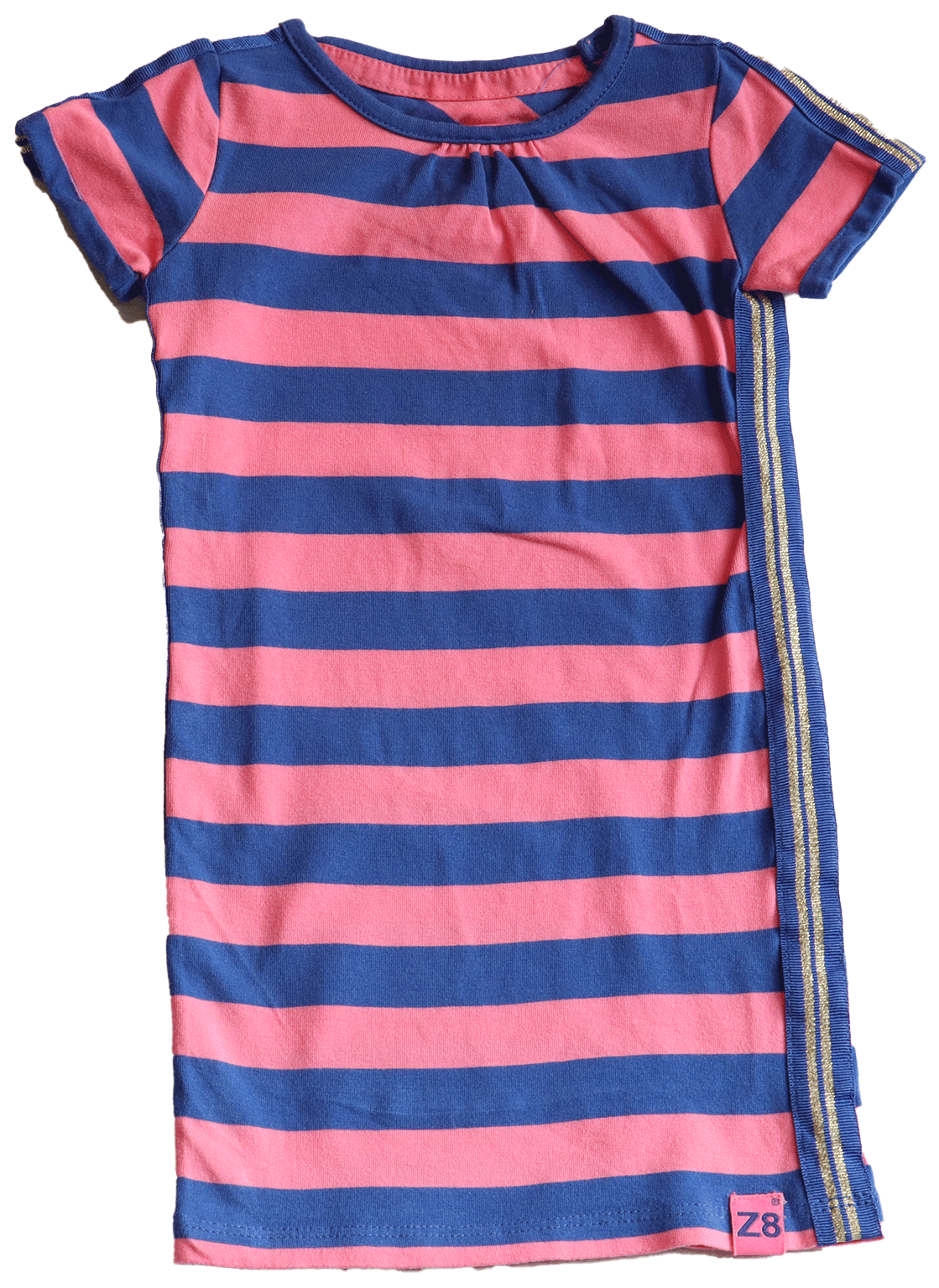 Z8 jurk gestreept in maat 80. Super leuke zomerjurk van het populaire merk Z8. In een vrolijke en moderne kleuren combinatie.