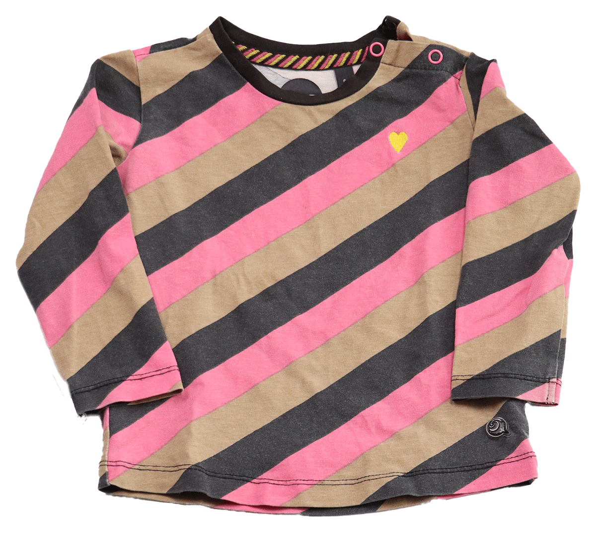 Quapi longsleeve strepen, een stoere longsleeve met een opvallende en vrolijke kleuren combinatie, maat 80. Deze longsleeve is comfortabel voor de huid.