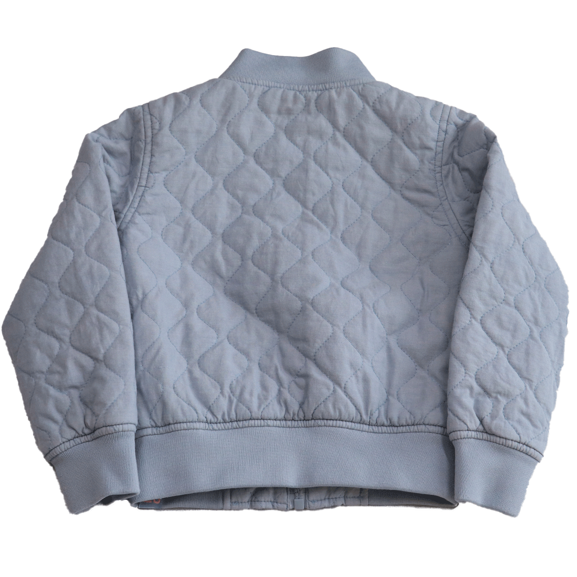 Z8 Baseball jacket Elea (achterkant), een mooi jack in een frisse blauwe kleur. Dit stijlvolle jack draag maat 92-98 en is in een nette staat.