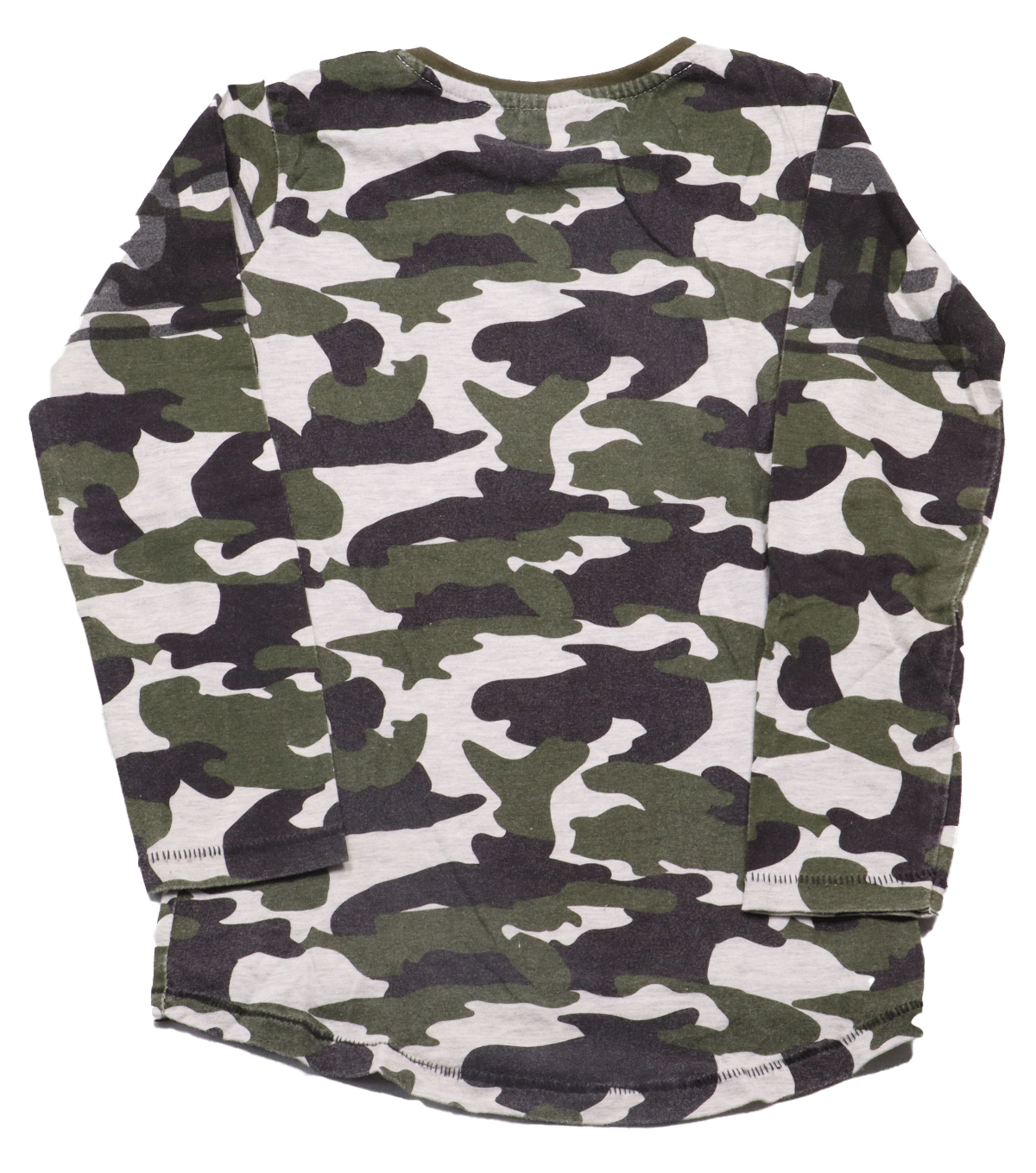 Scamps&Boys camouflage longsleeve (achterkant) voor jongens in maat 128. De regular fit pasvorm en de ronde hals zorgen voor optimaal draagcomfort.