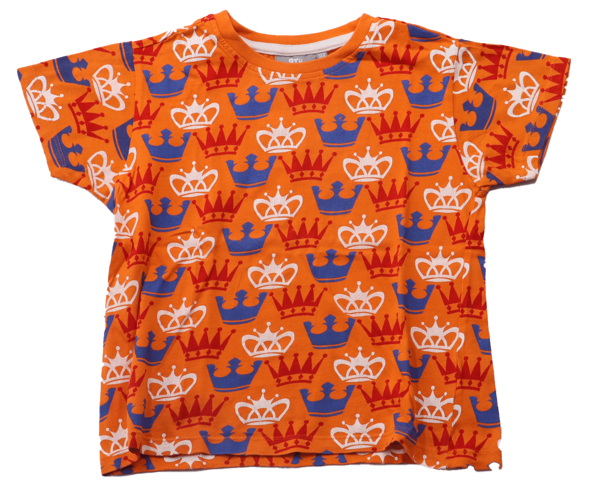 Oranje t-shirt in maat 122-128 van 9th Avenue. Super leuk shirt voor koningsdag, voetbal of welk oranje feestje je dan ook mag vieren.