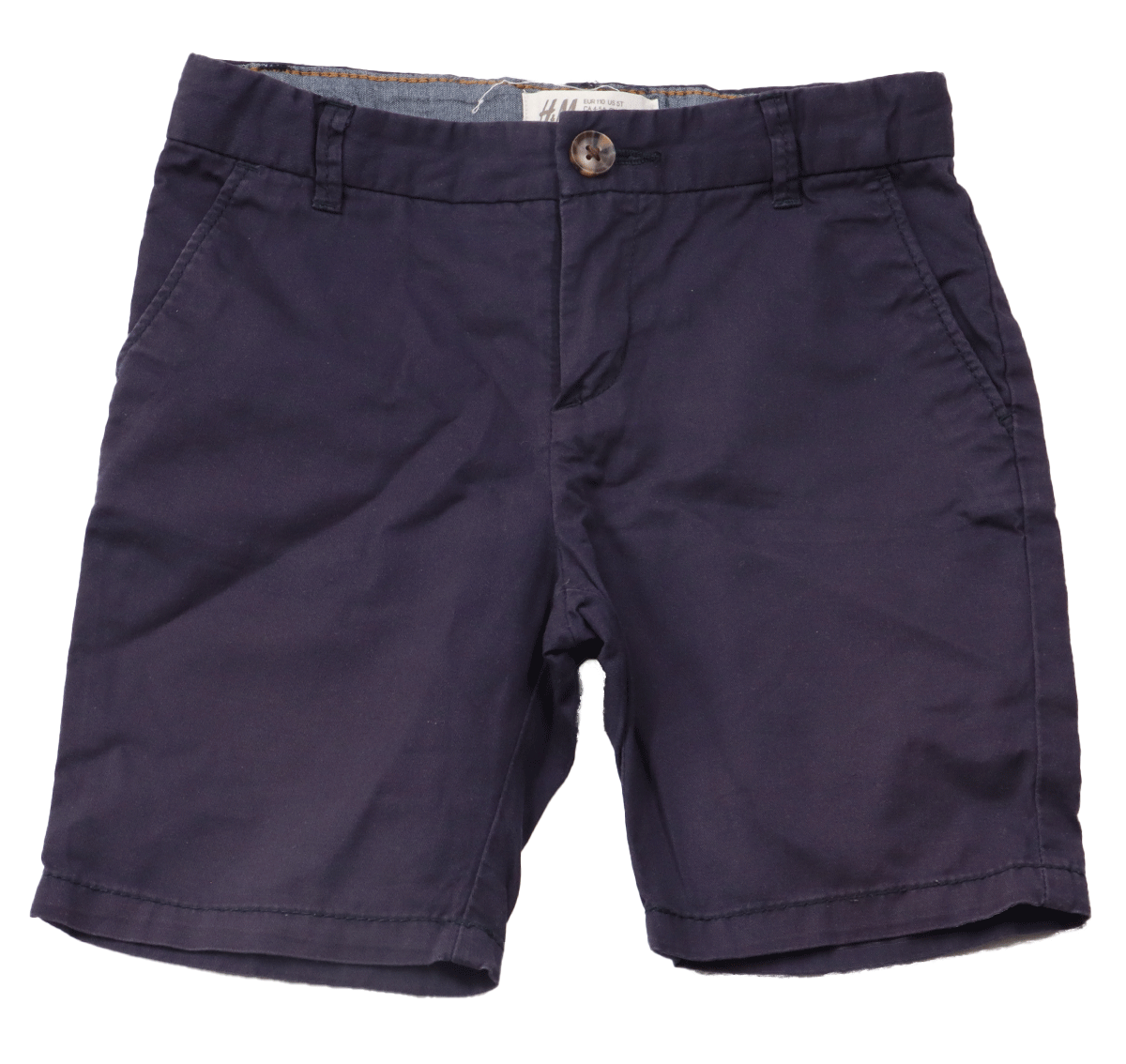 H&M Chino short donkerblauw voor jongens draagt maat 110 en is een stijlvol item. Eenvoudig te combineren en past bij iedere look.