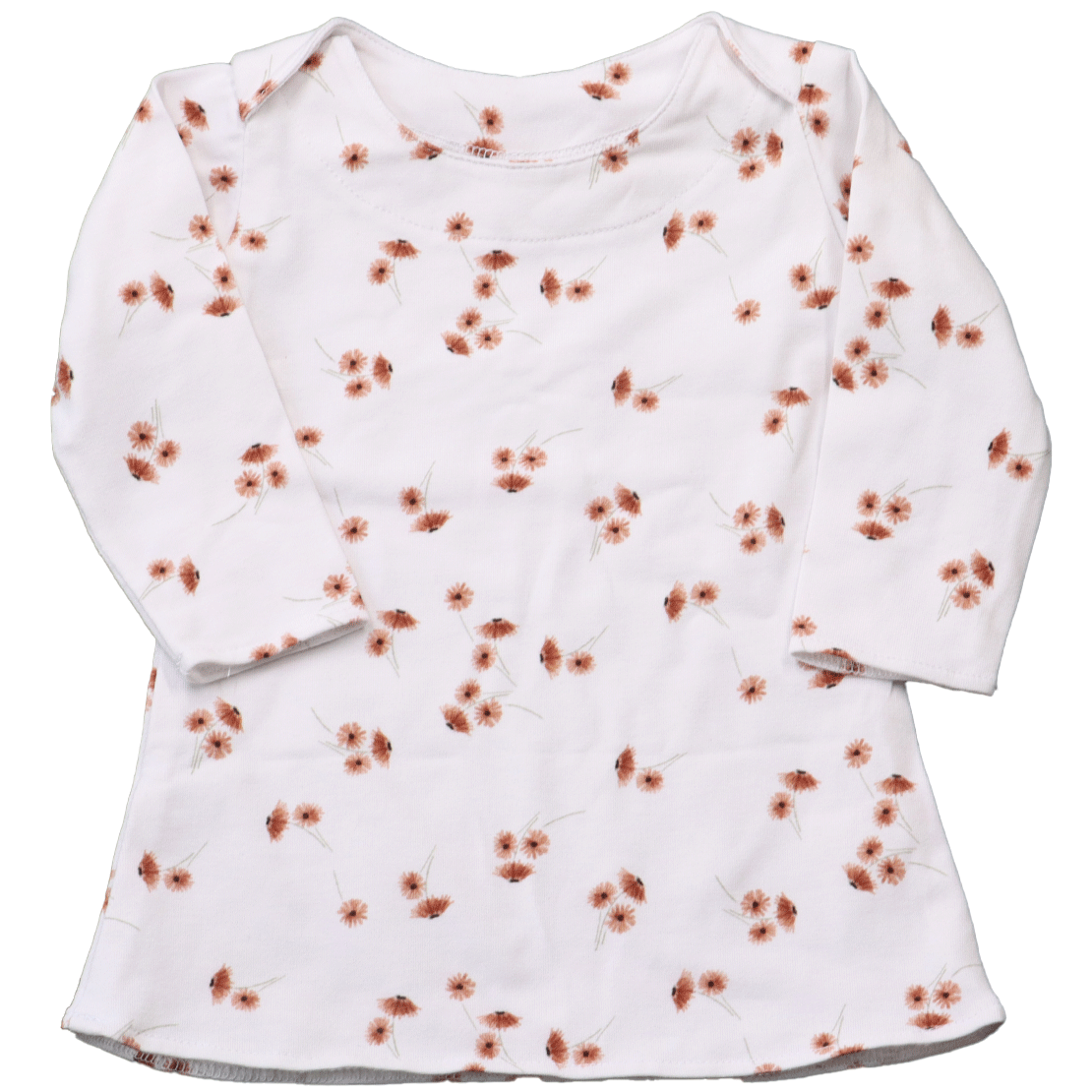 Echinacea jurkje in newborn maat 62 is een handmade product. Het heeft een fijne en subtiele afwerking en een stralend witte kleur.