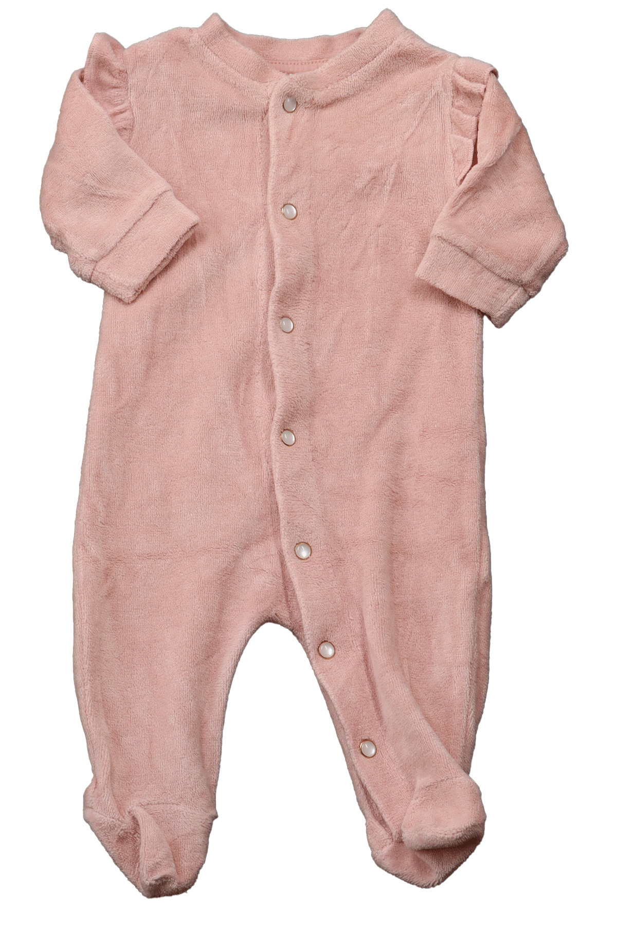 Boxpakje zacht roze in maat 56. Een mooi pyjamapakje in een mooi zacht oud roze kleur. Gemaakt van zacht materiaal met drukknopen.