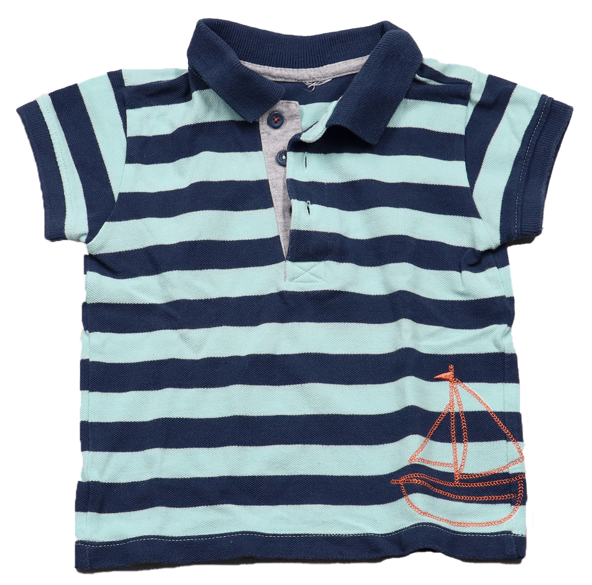 MaviPoloGestreeptGroenBlauwMaat86