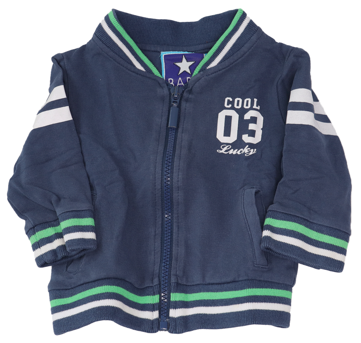 BabyBlueVestBlauwWitGroenMaat74