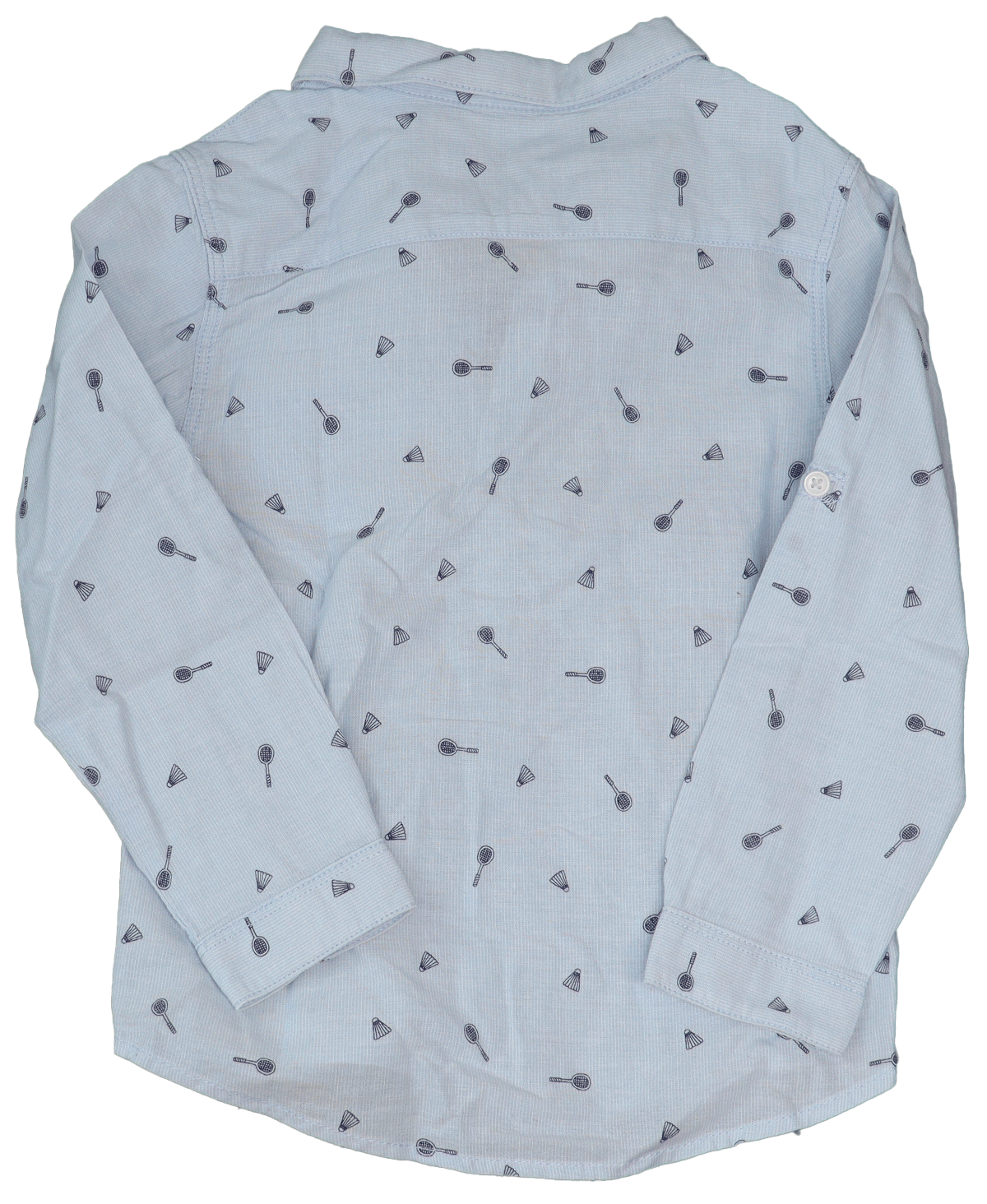 ZaraOverhemdBadmintonLichtBlauwWitGestreeptMaat104Achterkant