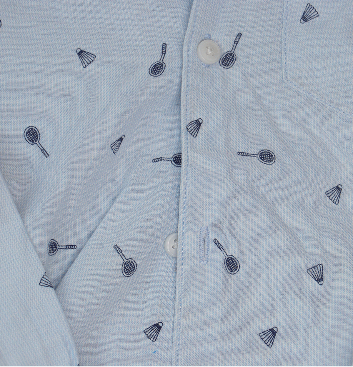 ZaraOverhemdBadmintonLichtBlauwWitGestreeptMaat104CloseUp